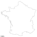Outline Map of France, Transparent