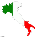 Italy Map with the Italian Flag