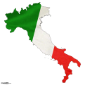 Italy Map with the Italian Flag 2