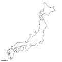 Japan Map, White