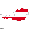 Austria Map with Austrian Flag