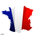 France Map and Flag, Stylized