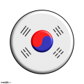 South Korea Flag Button