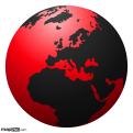 Globe: Europe, Red