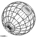 Intricate Wireframe Globe, Dark