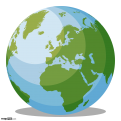 Shaded Globe - Africa, Europe