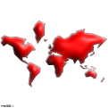 3D Red World Map