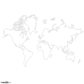 White Outlines World Map