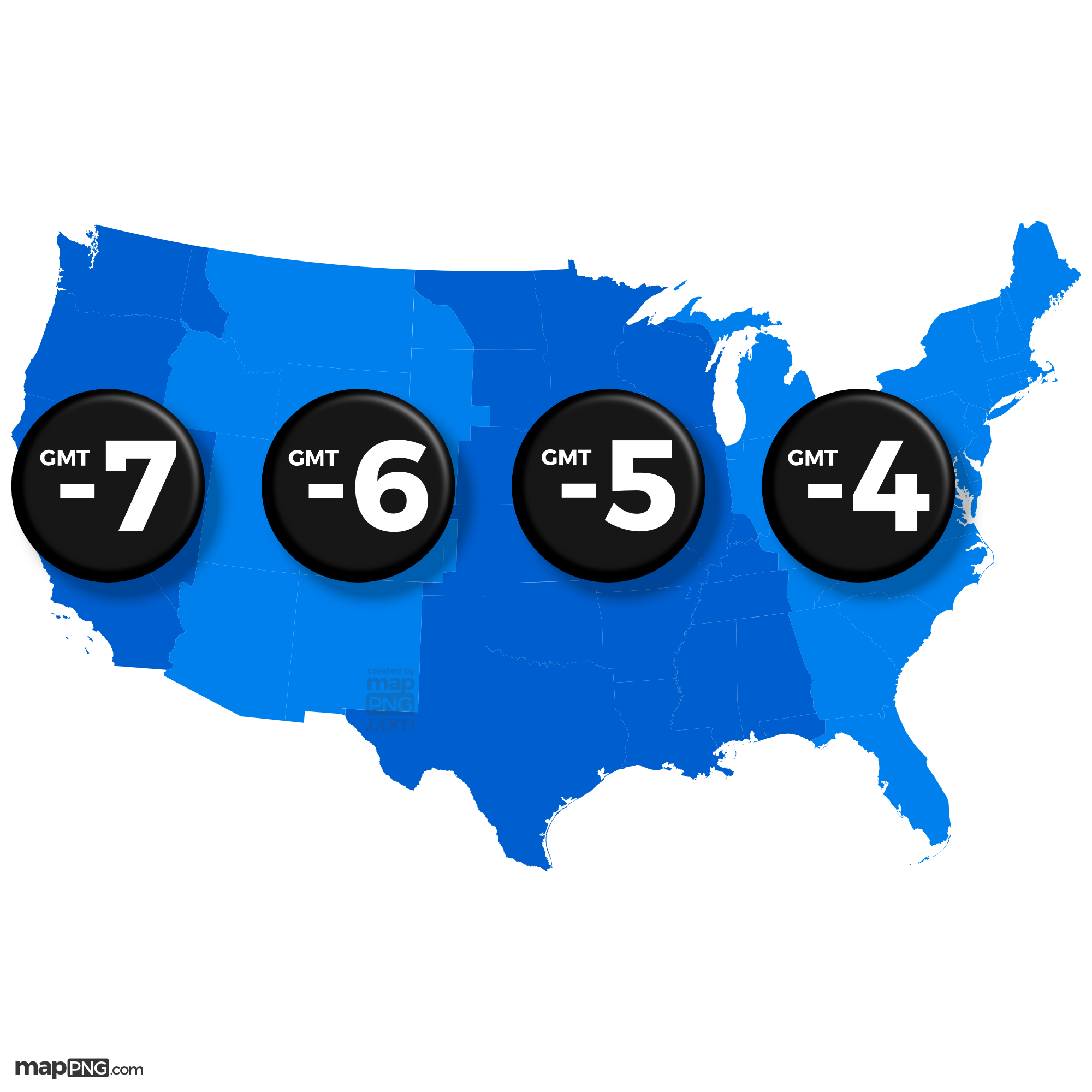 USA Time Zones Map 4