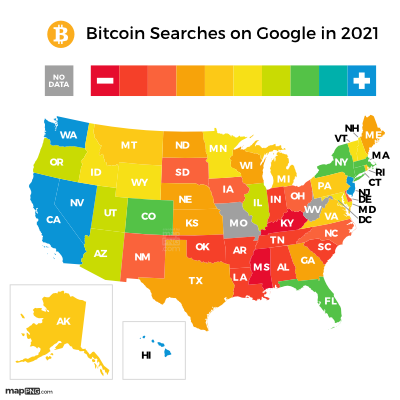 Bitcoin Searches Map, USA
