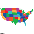 Colorful US States Map