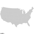 USA States Map - Grey