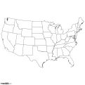 USA States Map BW