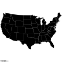 USA States Map BW2