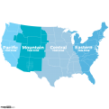 US Times Zones Map, States