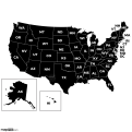 US States Abbreviations Map