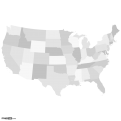 USA Map, Grey