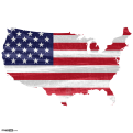 Grunge Flag USA Map
