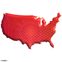 Funky Red USA Map