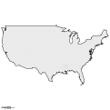 White USA Map with Black Outlines