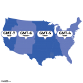 US Time Zones, Daylight to GMT