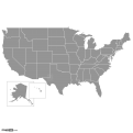 USA States Map, Grey
