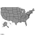 USA States Map, Grey 2