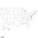 USA State Borders Map