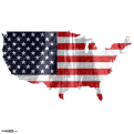 USA Flag Map Waving