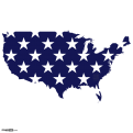 USA Map Flag: Stars