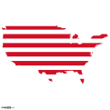 USA Map Flag: Stripes