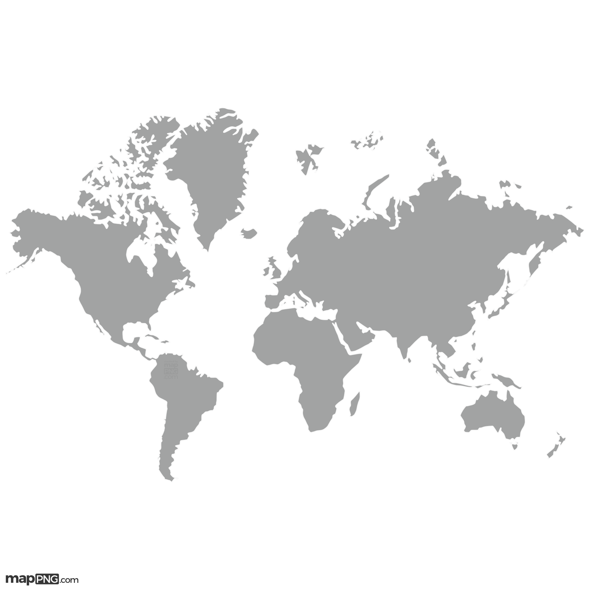 World Map White Outline