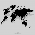Grey perspective world map