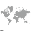 World Map, White Outline
