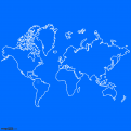White Outline World Map