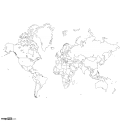 High-Detail, White World Map with Countries