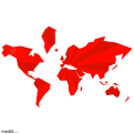 World Map Star, Red