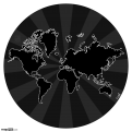 Detailed World Map, Black