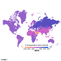 World Map, Female to Male Ratio